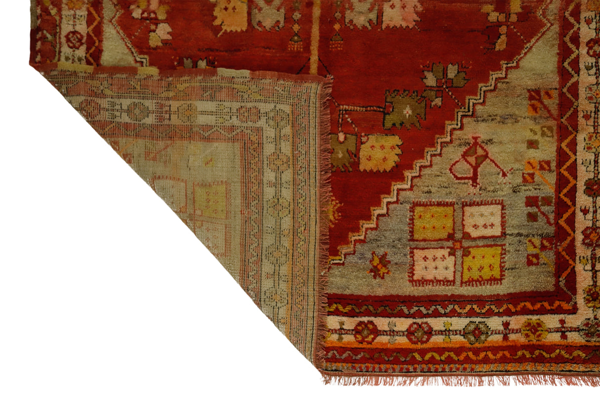 Menderes / 5x9 Antique Red Turkish Rug Back Side