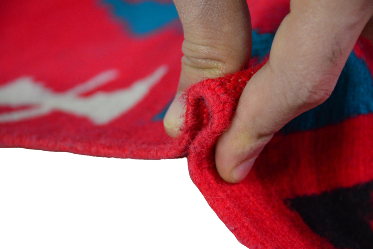 Mutlukonak / 2x18 Red Vintage Wool Kilim Runner Thickness