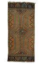 Sultanhan / 1x3 Wool Vintage Turkish Rug Front Side