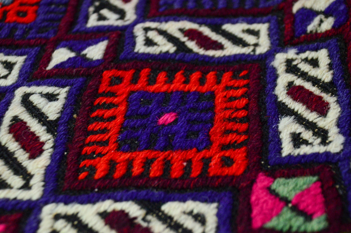Tepecik / 6x7 Vintage Bohemian Area Kilim Rug Detail