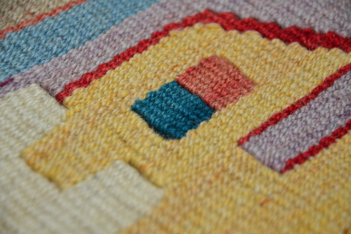 Yakamoz / 3x5 Bohemian Vintage Area Kilim Rug Detail