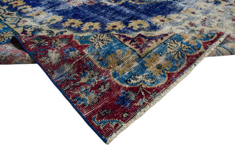 Yalvac / 8x10 Vintage Blue Turkish Carpet texture