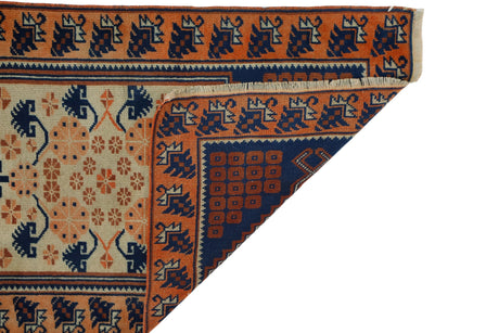 Yazlık / 2x3 Vintage Handmade Wool Area Rug Back Side