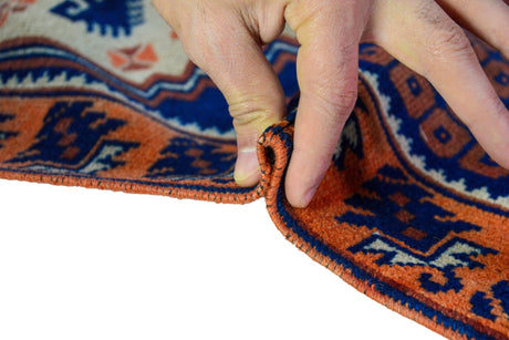 Yazlık / 2x3 Vintage Handmade Wool Area Rug Thickness