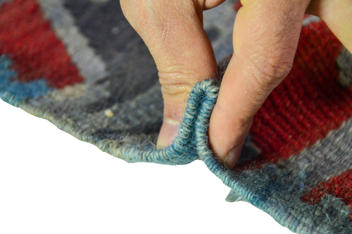 Yelbeyi / 8x11 Oversize Red Turkish Kilim Rug Thickness