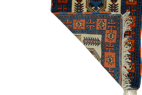 Yuları / 2x10 Vintage Wool Boho Rug Runner Back Side