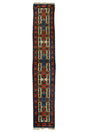Yuları / 2x10 Vintage Wool Boho Rug Runner Front Side