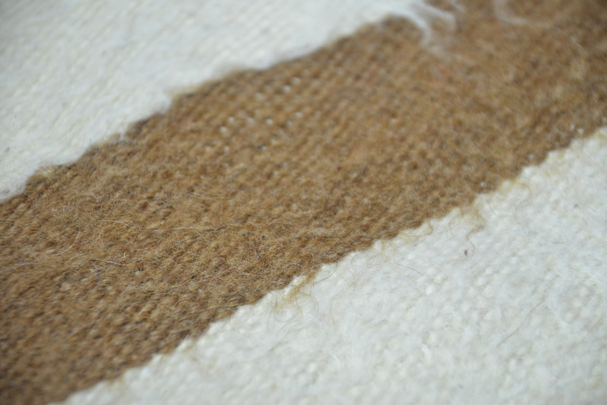 Bej-Kahverengi Çizgi Desenli Vintage Kilim / Narince 114 x 175 cm