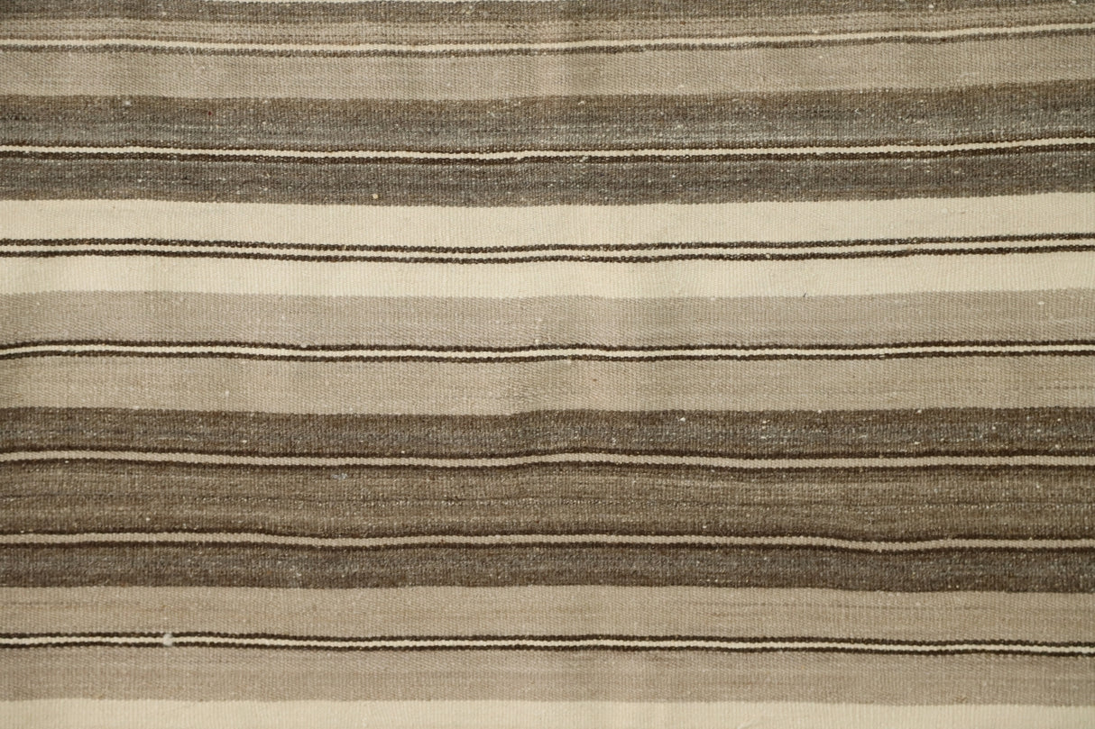 Yün El Dokuma Çizgili Antika Kilim / Aktepe 162 x 246 cm
