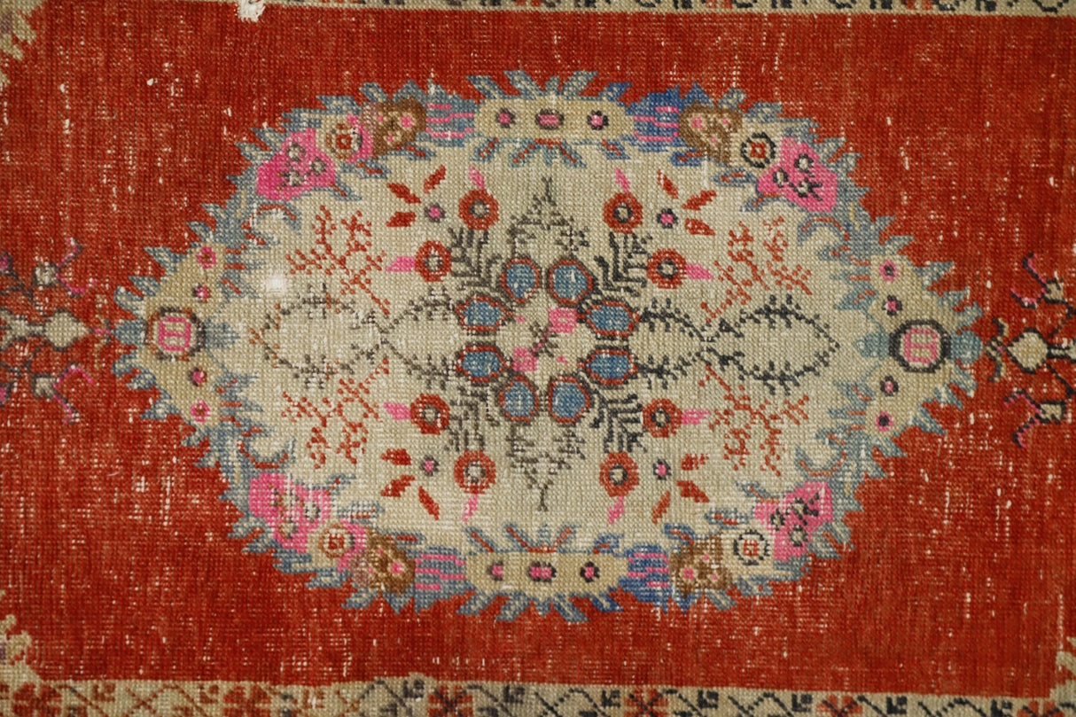 Kırmızı El Dokuma Vintage Halı / Konak 103 x 209 cm
