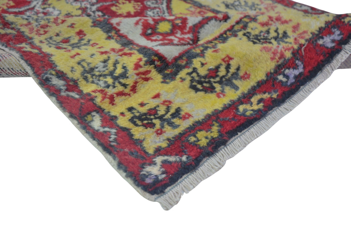 Yün El Dokuma Vintage Halı / Girik 75 x 142 cm