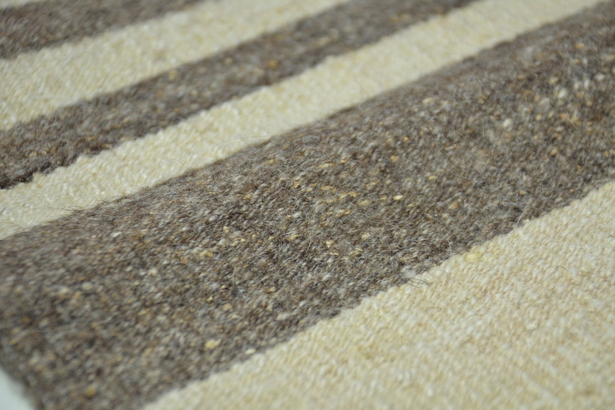 Yün El Dokuma Bej Antika Kilim Yolluk / Mazgirt 46 x 237 cm
