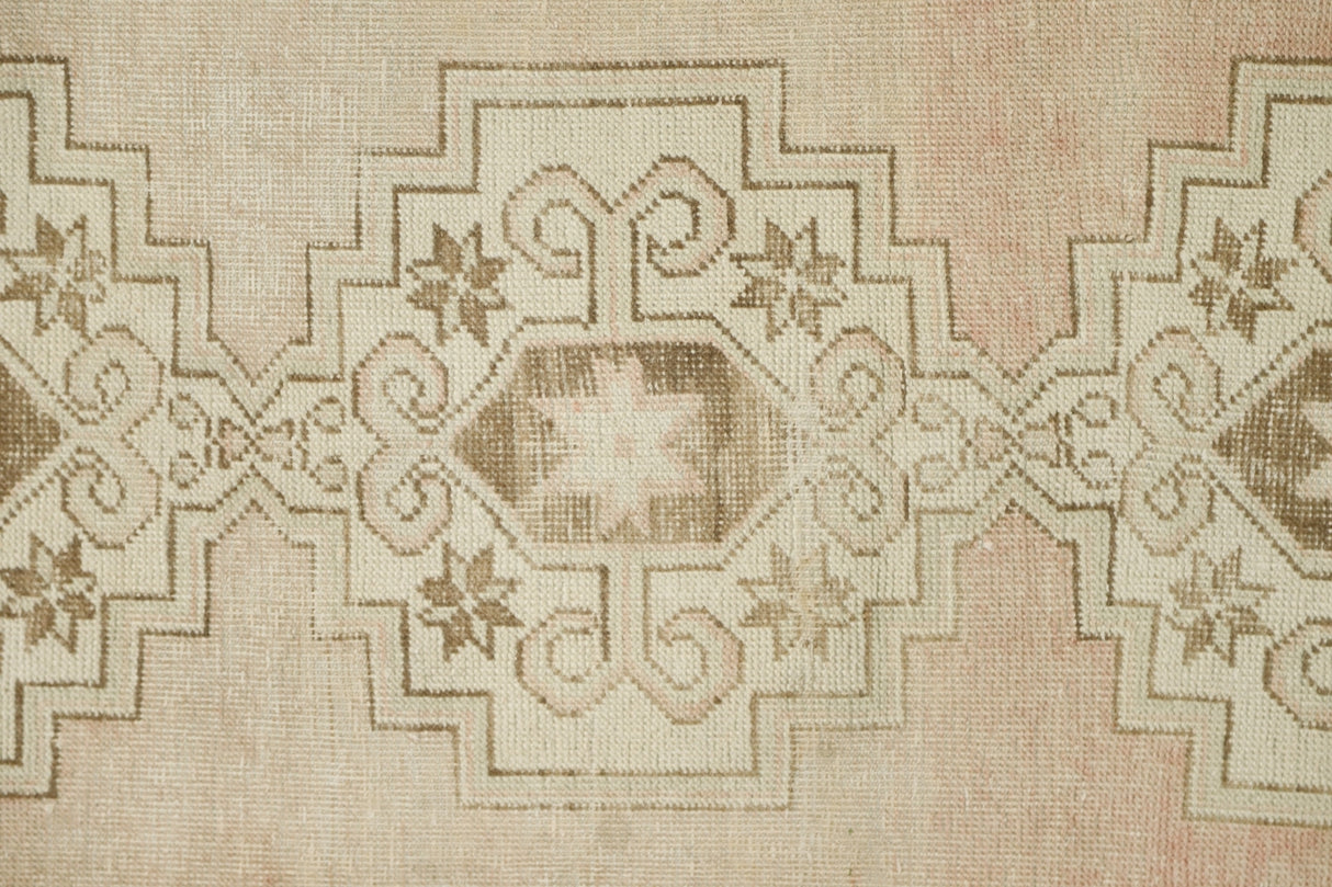 Yün El Dokuma Pastel Renkli Antika Yolluk / Tefenni 88 x 266 cm