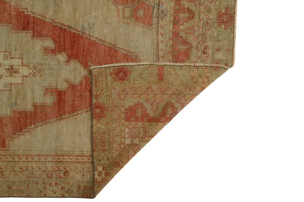 Pastel Kırmızı El Dokuma Antika Halı / Dodurga 133 x 326 cm