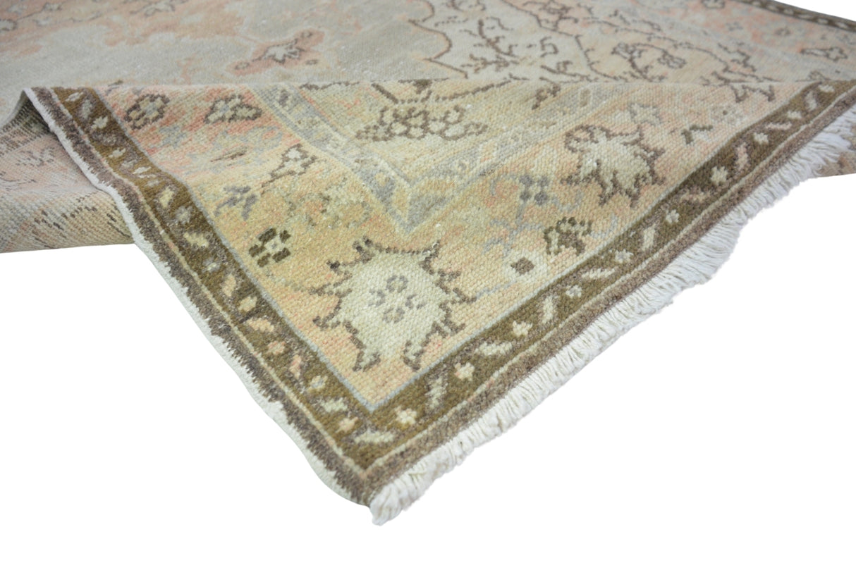 Pastel Renkli El Dokuma Antika Halı / Gaziemir 103 x 201 cm