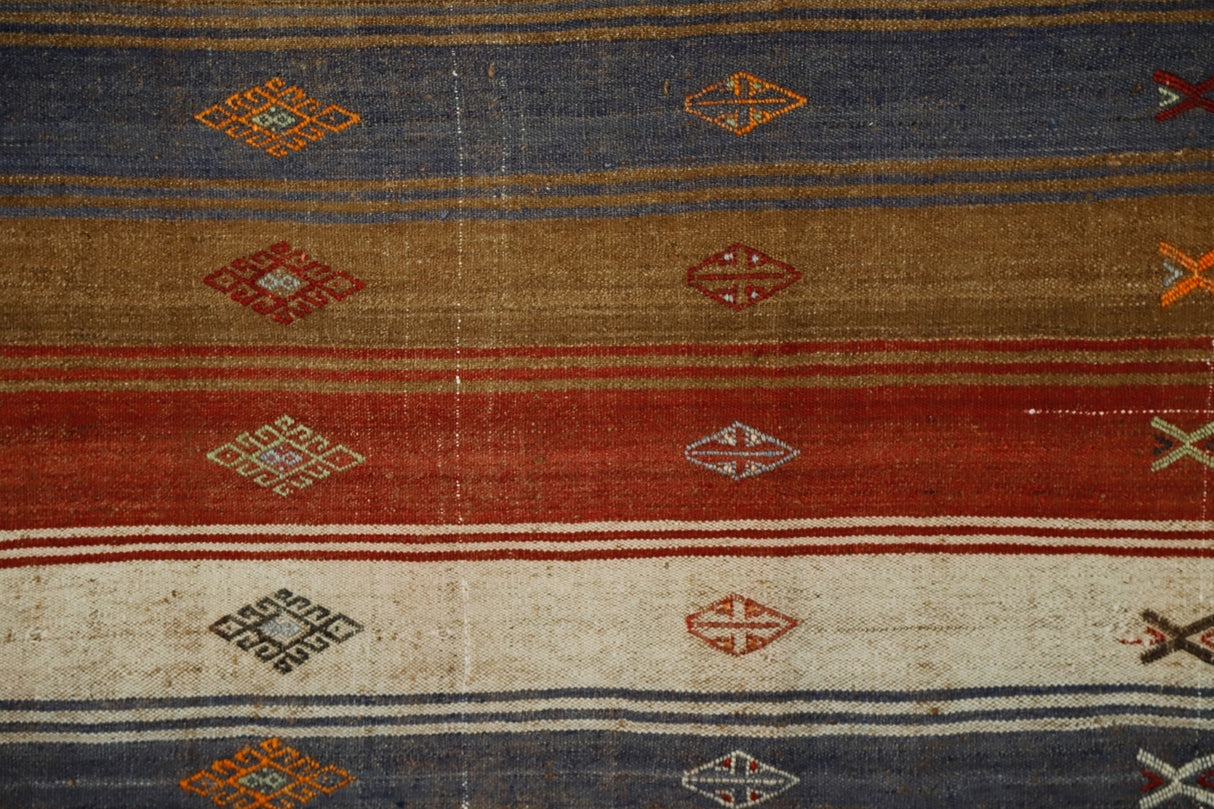 Antika El Dokuma Çizgili Kilim Yolluk / Tire 92 x 260 cm