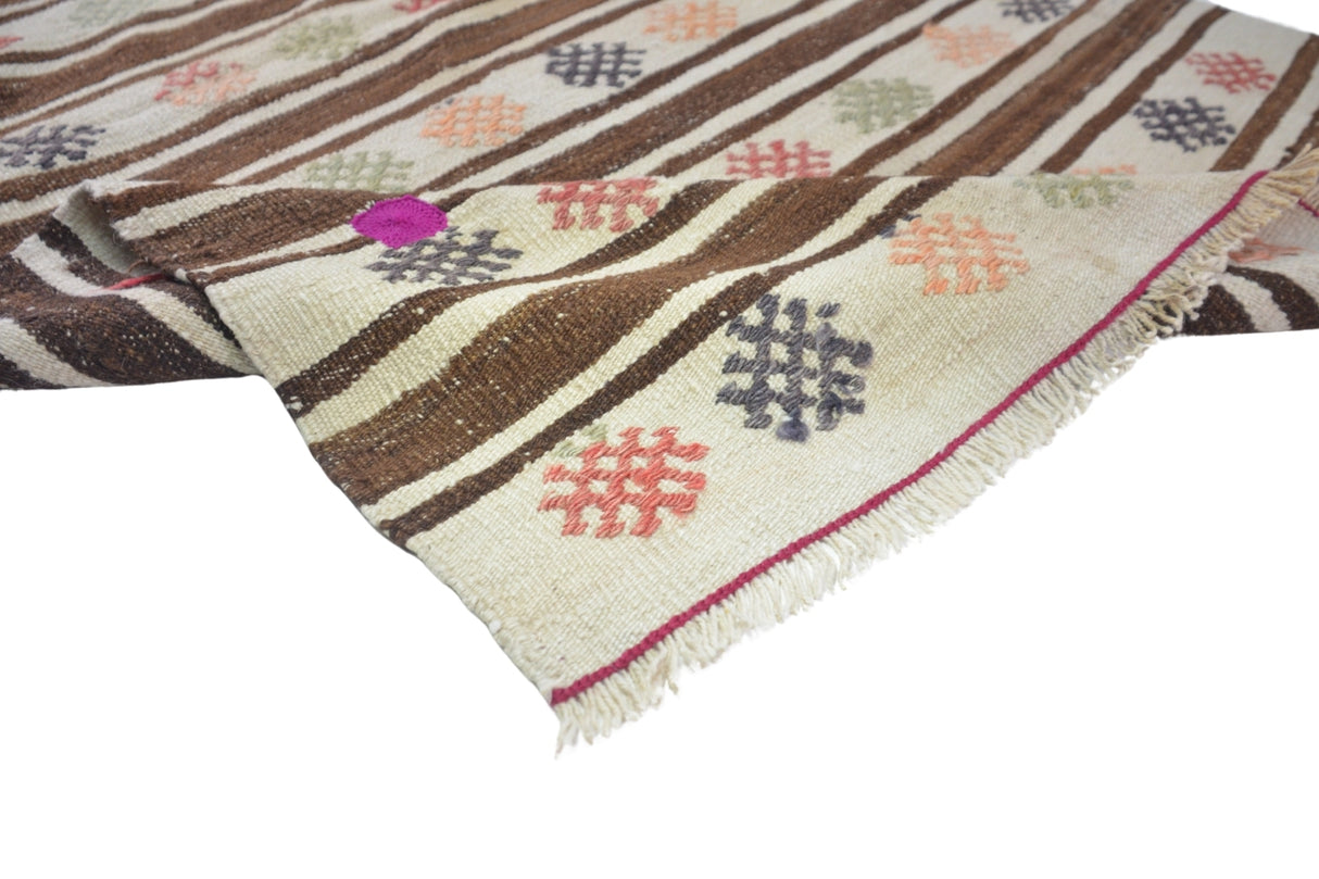 Vintage El Dokuma Çizgi Desenli Kilim / Nurhak 109 x 171 cm