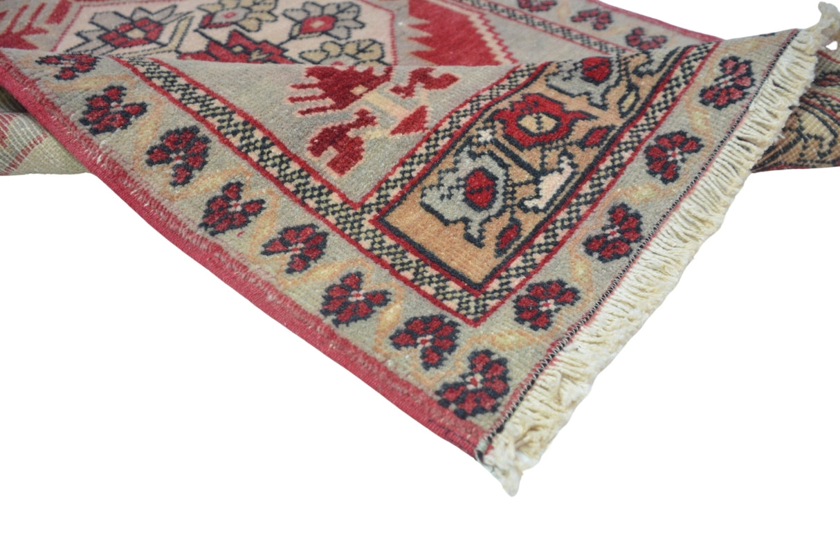 Yün El Dokuma Antika Halı / Hilvan 57 x 96 cm