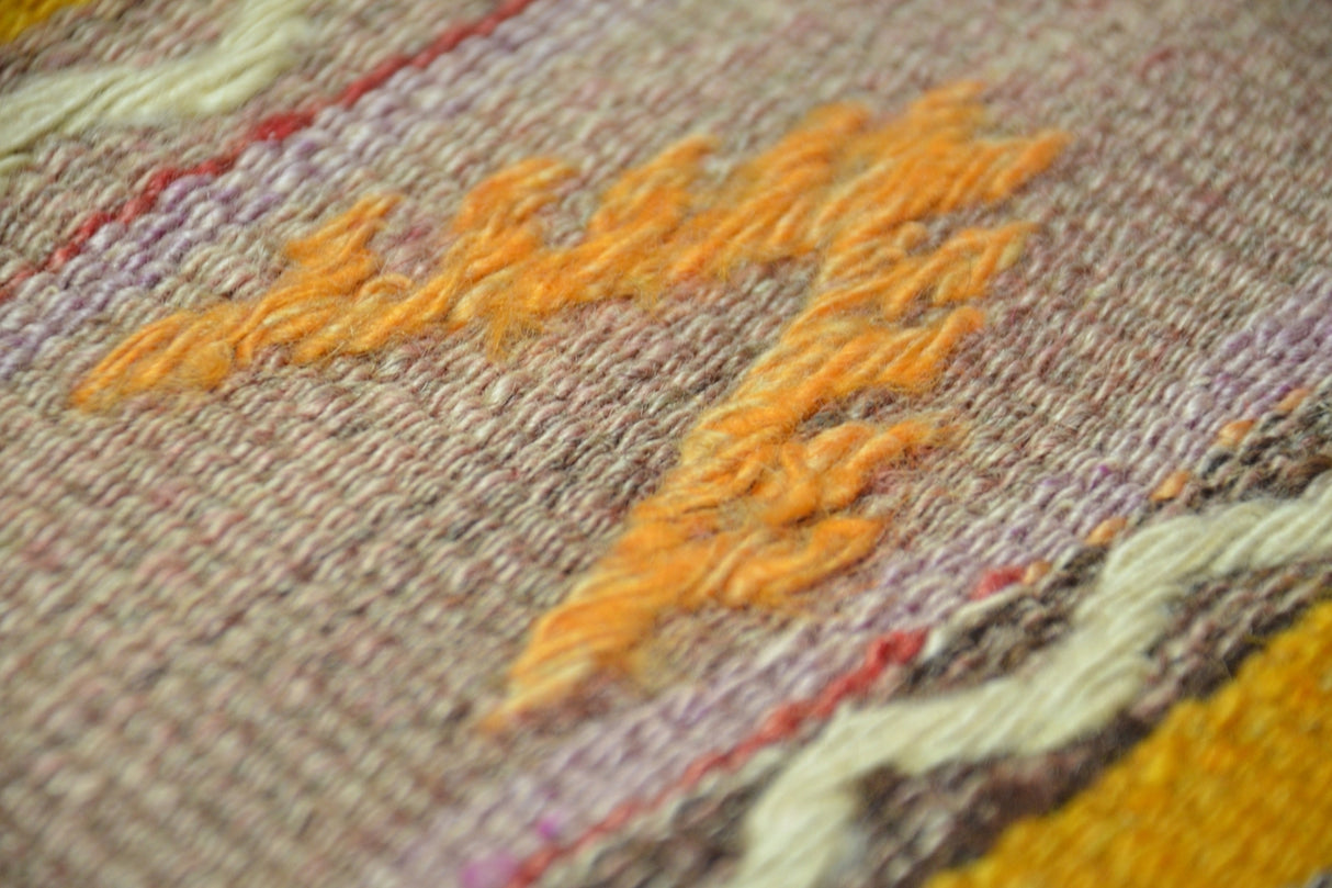 Vintage El Dokuma Yün Kilim / 156 x 200 cm