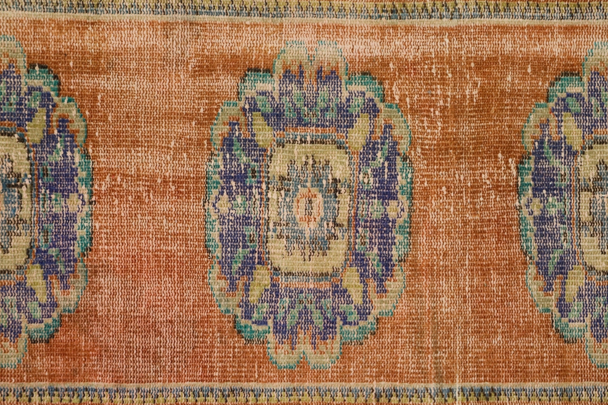 Yün El Dokuma Turuncu Antika Halı / Evren 84 x 331 cm