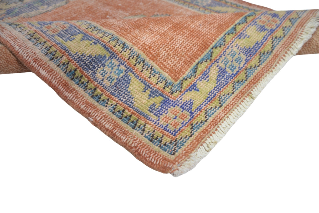 Yün El Dokuma Turuncu Antika Halı / Evren 84 x 331 cm