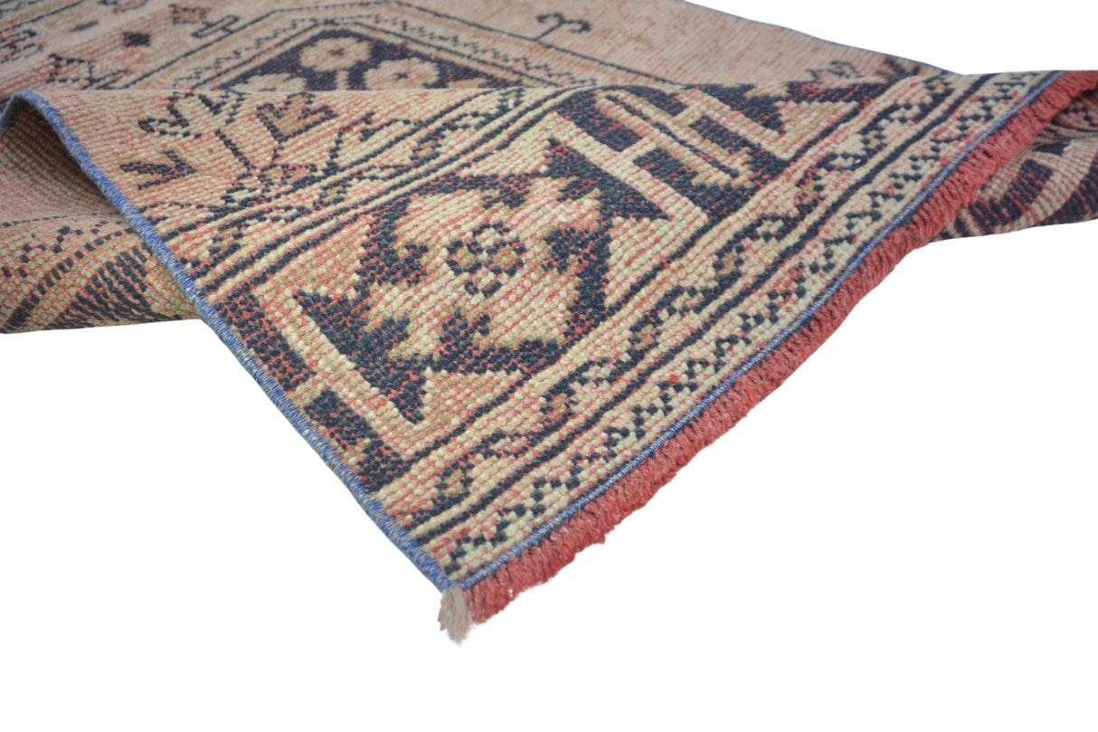 Vintage El Dokuma Pastel Antika Yolluk / Adilcevaz 81 x 350 cm