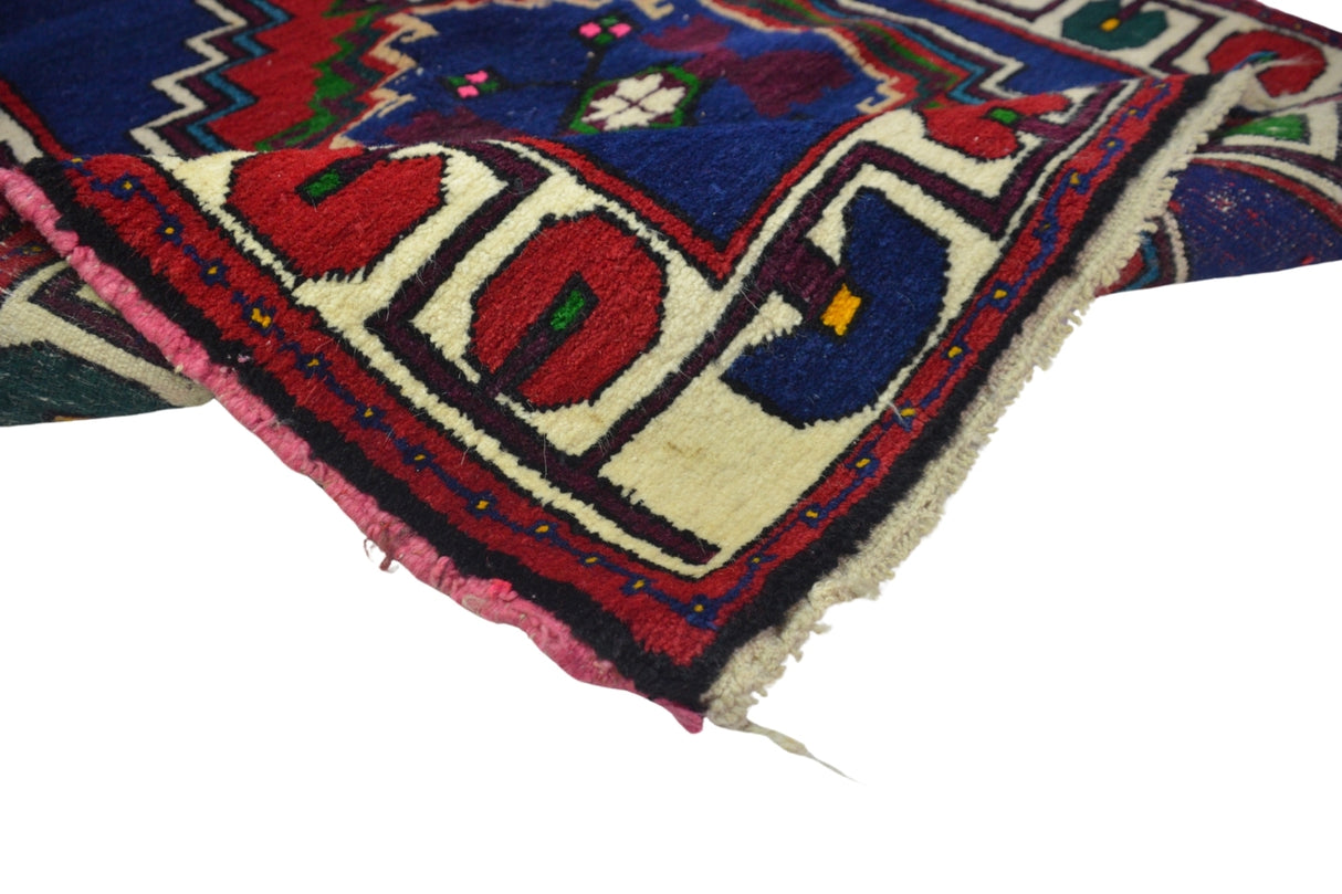 Yün El Dokuma Antika Halı / Kavak 88 x 112 cm