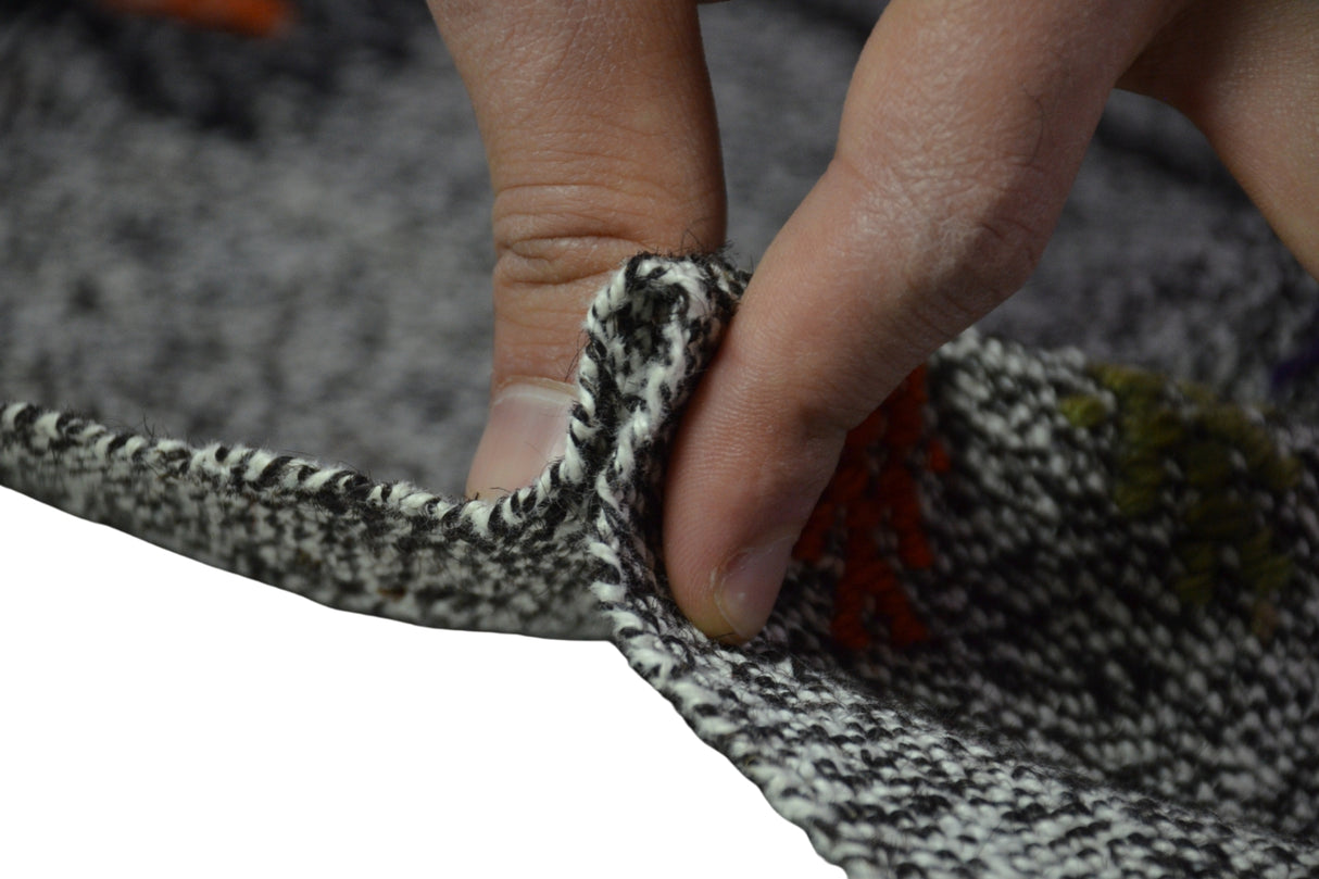 Gri El Dokuma Vintage Kilim / Boyundere 224 x 313 cm