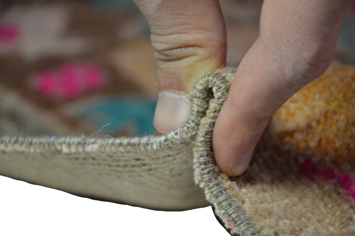 Çiçek Desenli El Dokuma Antika Halı / Sincik 51 x 107 cm