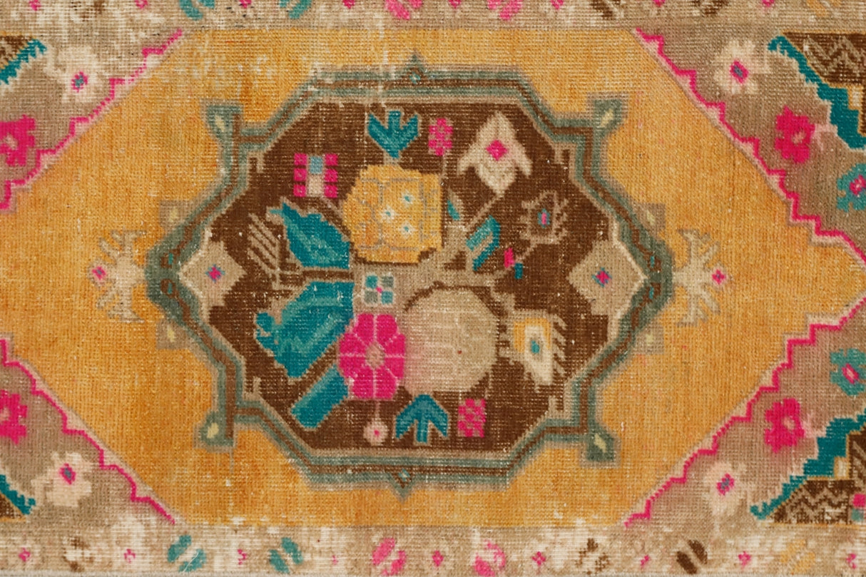 Vintage El Dokuma Antika Halı / Sarıköy 52 x 106 cm