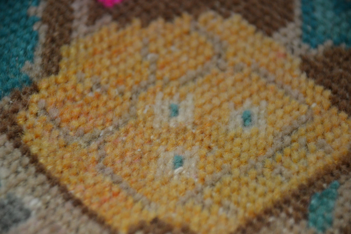 Vintage El Dokuma Antika Halı / Sarıköy 52 x 106 cm