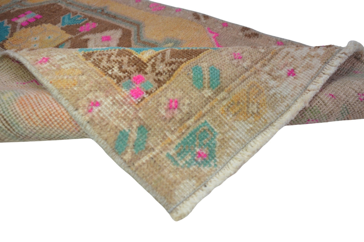 Vintage El Dokuma Antika Halı / Sarıköy 52 x 106 cm