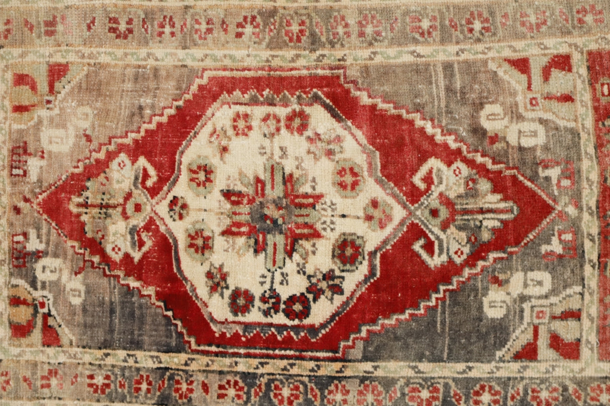 Yün El Dokuma Vintage Halı / Niksar 46 x 97 cm