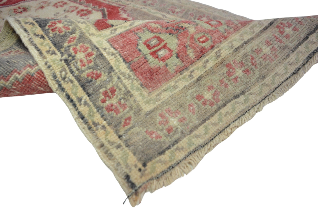 Yün El Dokuma Vintage Halı / Niksar 46 x 97 cm