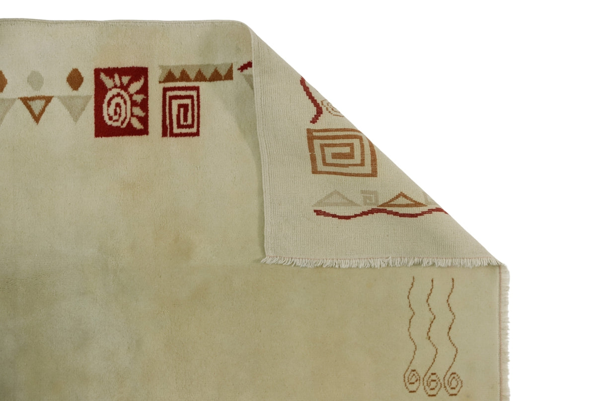 Vintage El Dokuma Yün Halı / Ipekli 116 x 172 cm