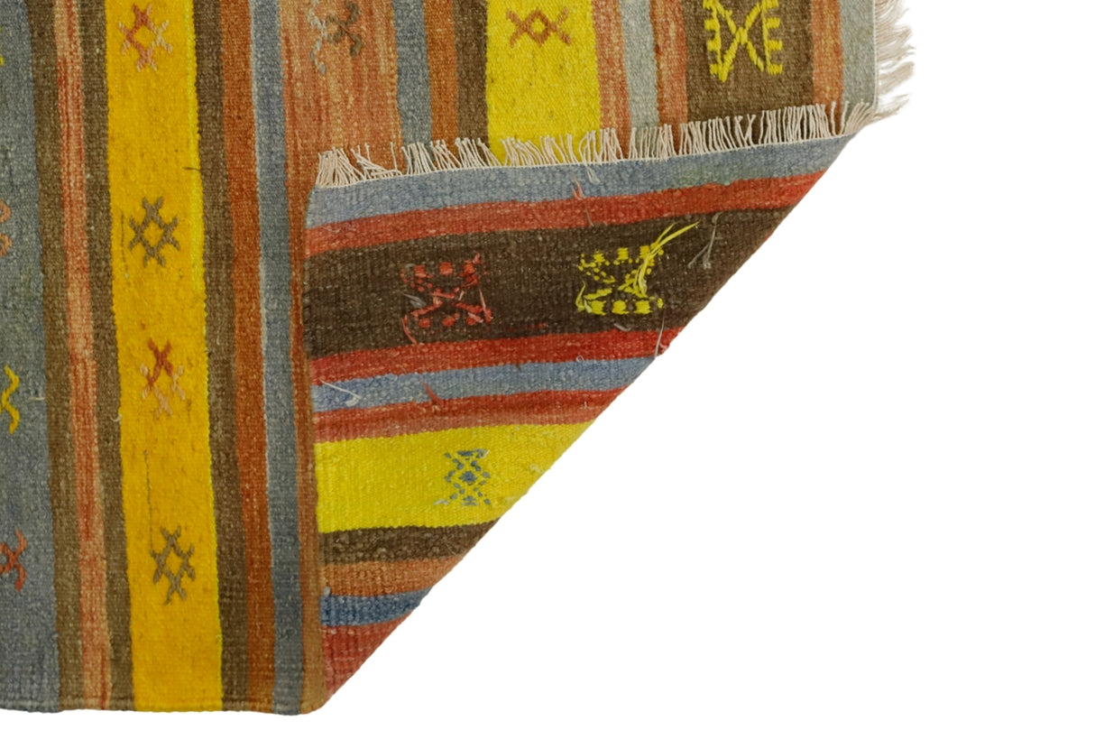 Vintage El Dokuma Çizgi Desenli Kilim Yolluk / Merzifon 72 x 293 cm