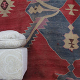 Curated Antique Red Kilim - 6x10 ft | Vintage Handmade Oushak Rug for Area