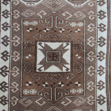 Neutral Vintage Handmade Rug - 3x6 ft | Tribal Boho Turkish Carpet for Living Room
