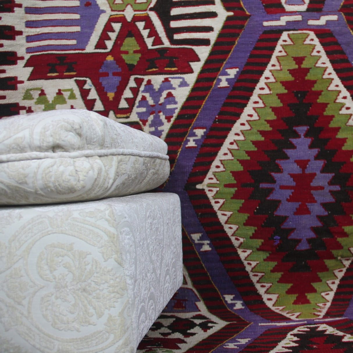 Vintage Handmade Turkish Kilim - 5x10 ft | Red Geometric Bohemian Rug for Area