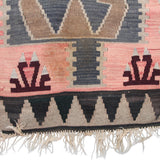 Brown And Pink Kilim - 3x6 ft | Wool Vintage Handmade Rug with Bohemian Style