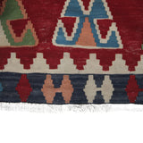 Vintage Red Handmade Kilim - 4x9 ft | Wool Southwestern Boho Rug for Area