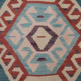 Vintage Blue Handmade Kilim - 3x6 ft | Turkish Tribal Flatweave Rug for Bedroom