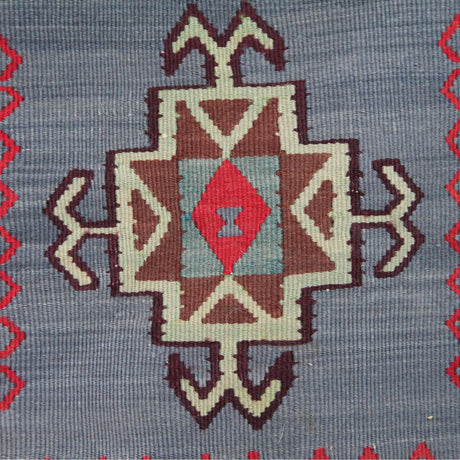 Curated Vintage Purple Kilim - 6x10 ft | Wool Handmade Turkish Rug for Bedroom