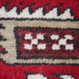 Curated Vintage Accent Rug - 3x6 ft | Handmade Red Wool Rug With Eclectic Pattern