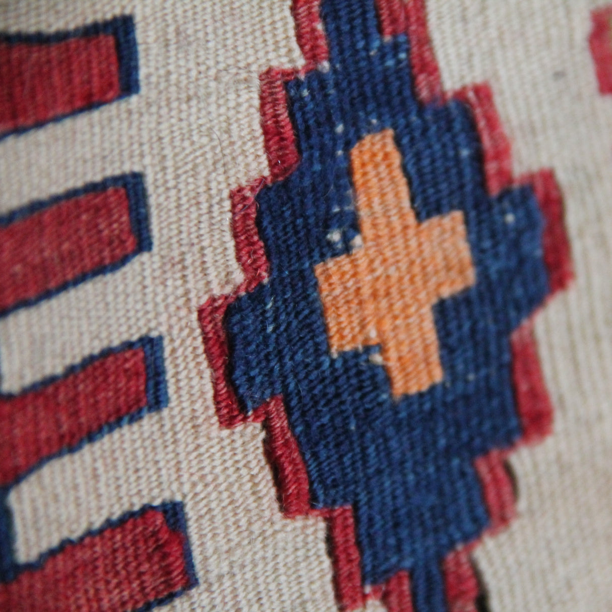 Curated Antique Kilim Rug - 5x5 ft | Old Anatolian Handmade Carpet