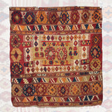 Curated Antique Kilim Rug - 5x5 ft | Old Anatolian Handmade Carpet