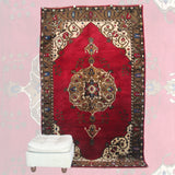 Curated Vintage Handmade Rug - 5x8 ft | Red Antique Anatolian Carpet for Area