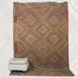 Muted Vintage Turkish Kilim - 6x9 ft | Handmade Wool Boho Rug for Bedroom