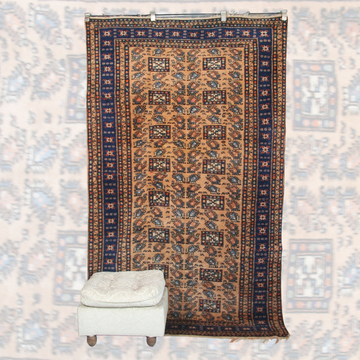 Curated Vintage Handmade Rug - 5x8 ft | Wool Brown Turkish Carpet For Area