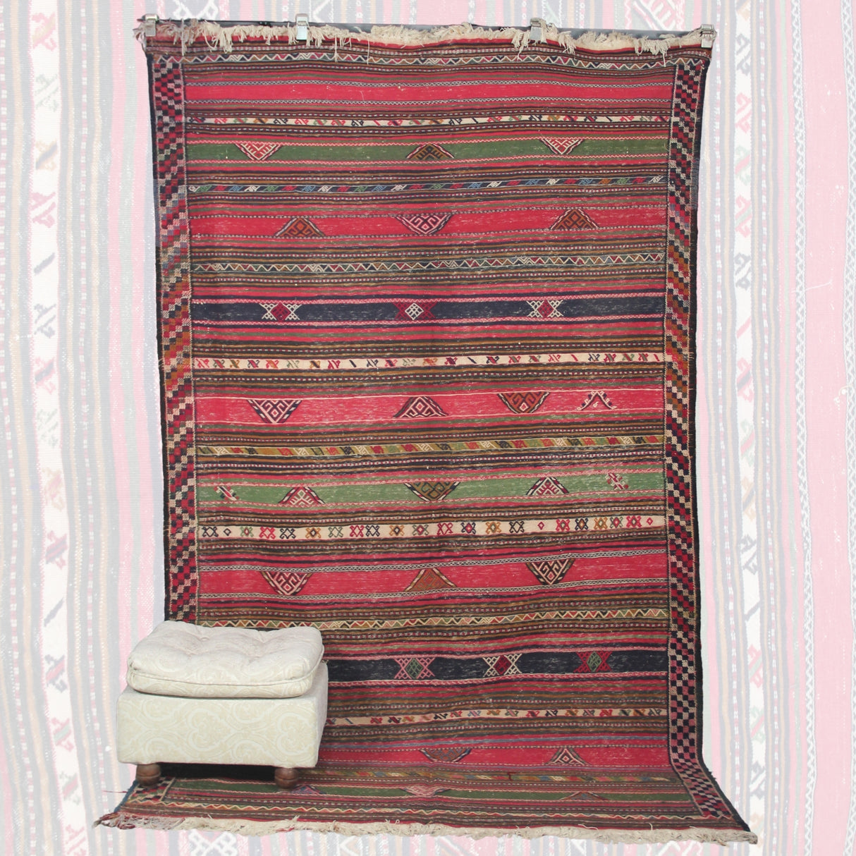 Curated Vintage Oriental Rug - 5x9 ft | Handmade Vintage Wool Kilim for Area